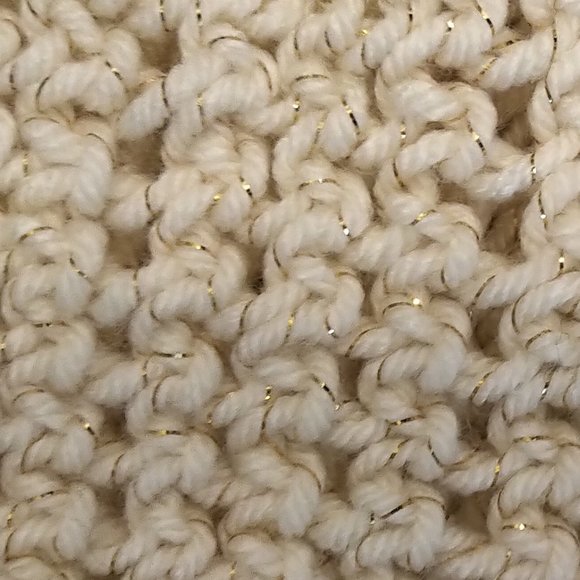 Crystal\'s Hand crocheted hat cream gilded thread ladies S-L main image 4